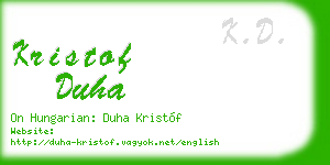 kristof duha business card